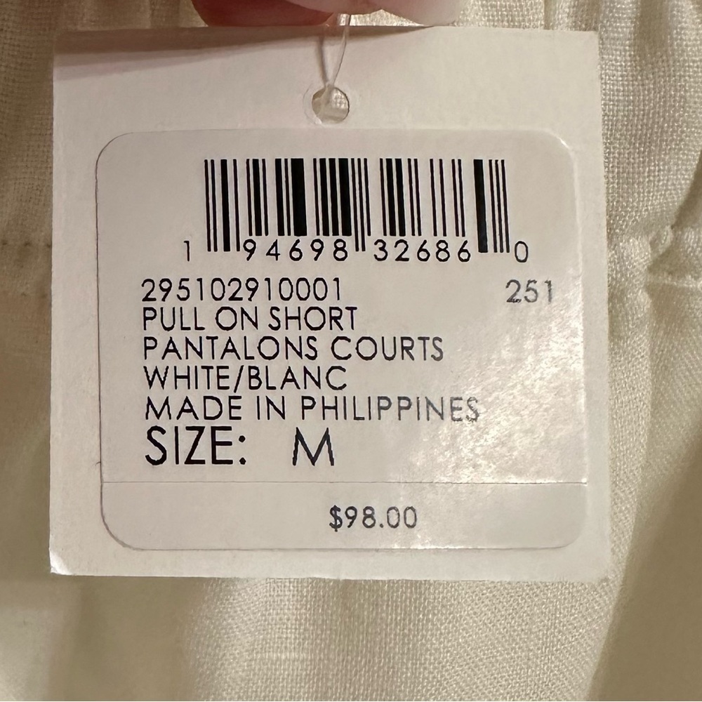 100% Linen Club Monaco Cream High Waist Shorts W/Pockets $98 - Picture 5 of 7
